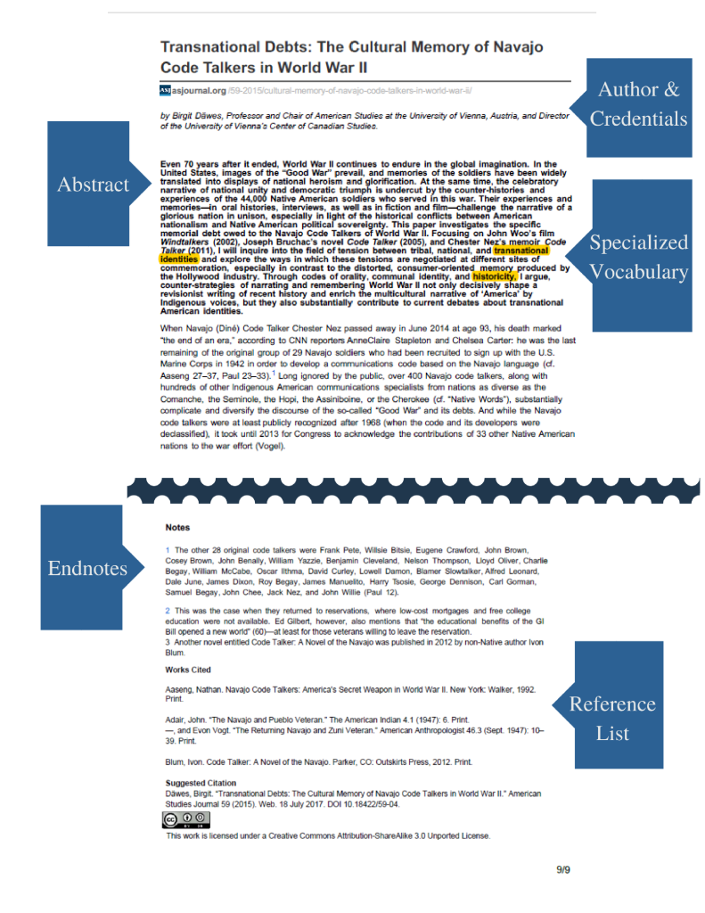 Characteristics of a Scholarly Source