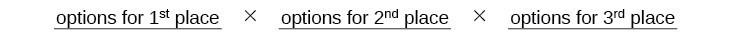 option for 1st place times options for 2nd place times option for 3rd place