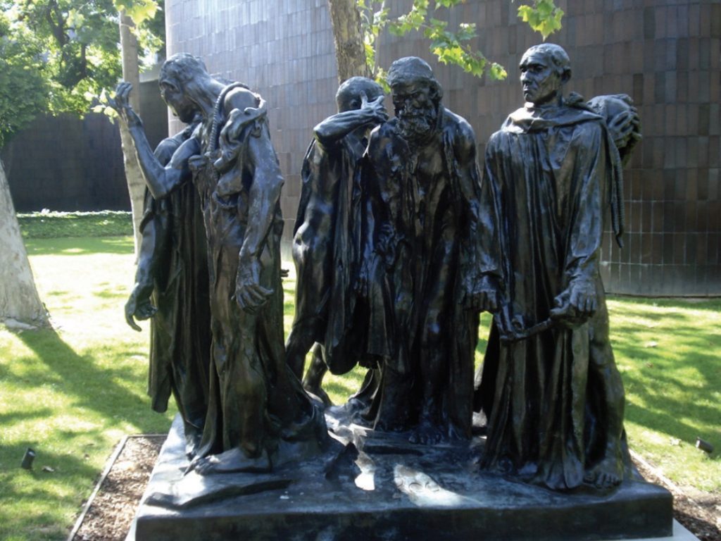 Photo of statue of Burghers of Calai by Rodin.