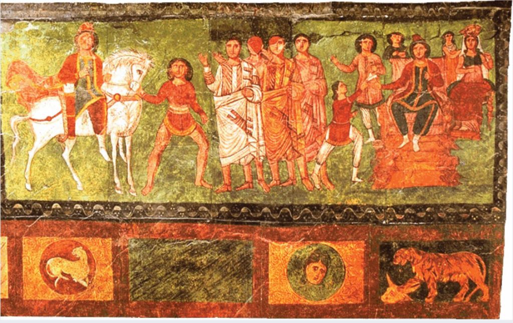 Fresco painting of figures from the Old Testament.