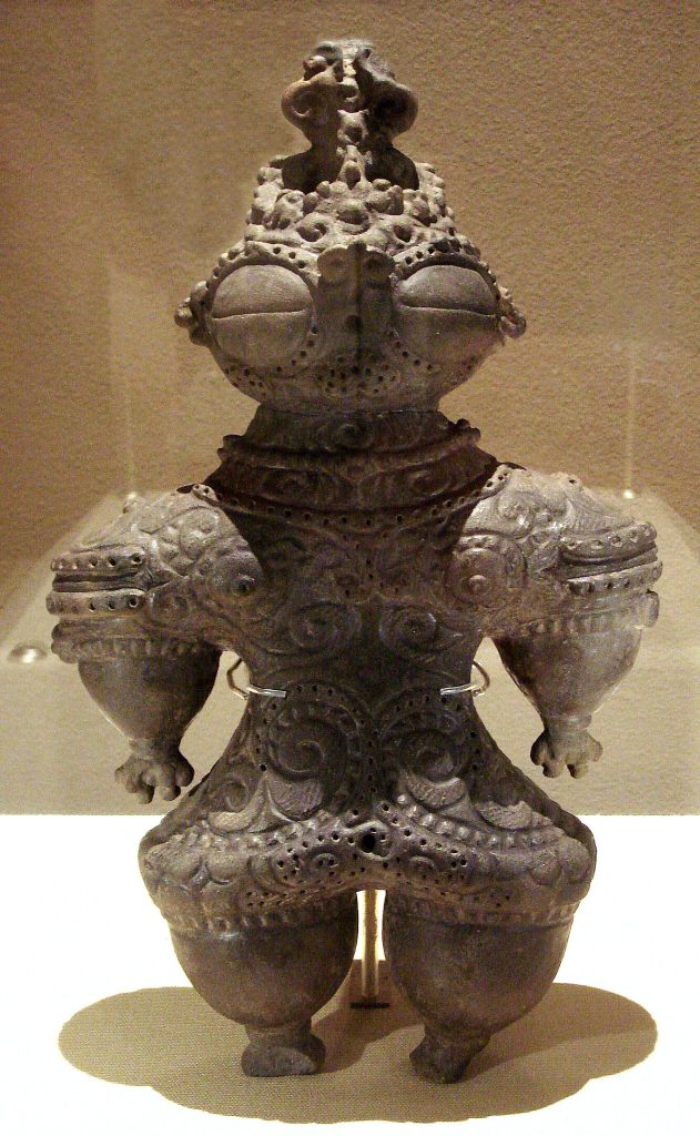Dogu Miyagi from 1000 BCE - 400 BCE; excavated from the Ebisuda Site in Osaki, Miyagi; Important Cultural Property; Tokyo National Museum.