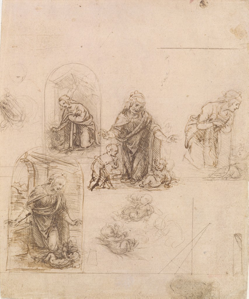 Image of Design for a Church by Leonardo da Vinci. Sketch of a design for a church. Pen, brown ink and black chalk.