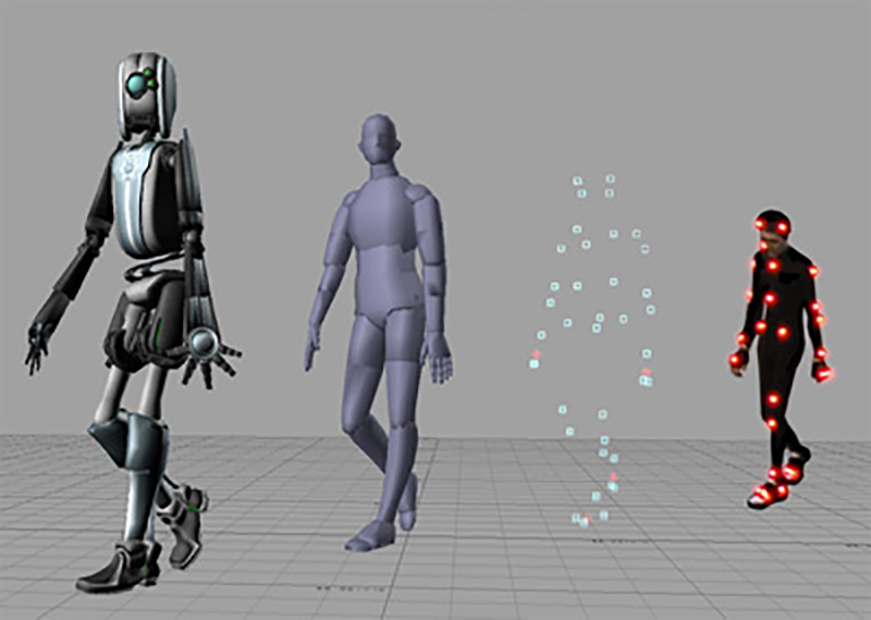 Image of a computer generated animation showing another form of digital art using the motion capture technique.