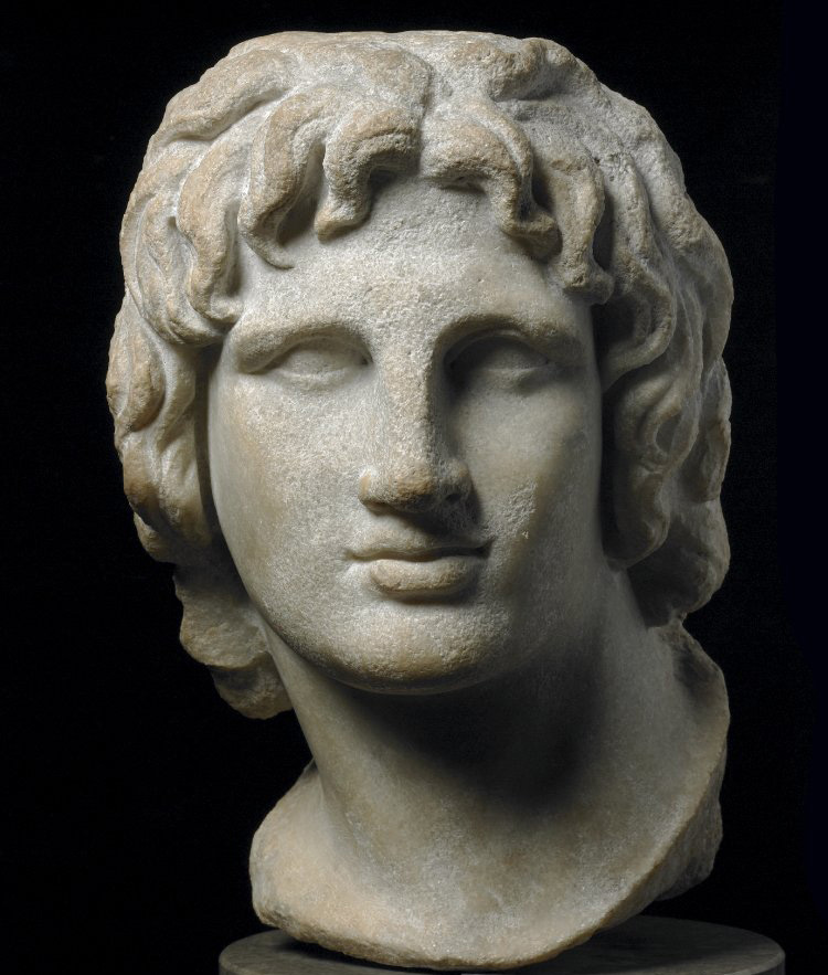 Image of Marble head portrait of Alexander the Great.