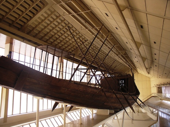 Image of reconstructed funerary boat of Khufu.