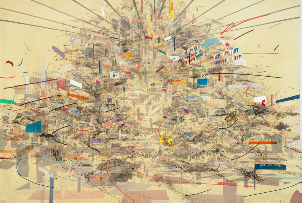 A non-representational painting of the city of Istanbul