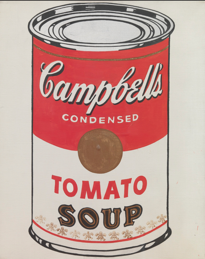 Lithograph of a Campbell's Tomato Soup can.