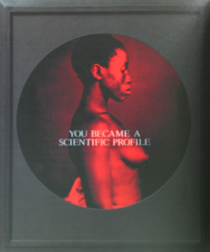 A photo of a slave tinted red and framed with the title You became a scientific profile superimposed onto it.