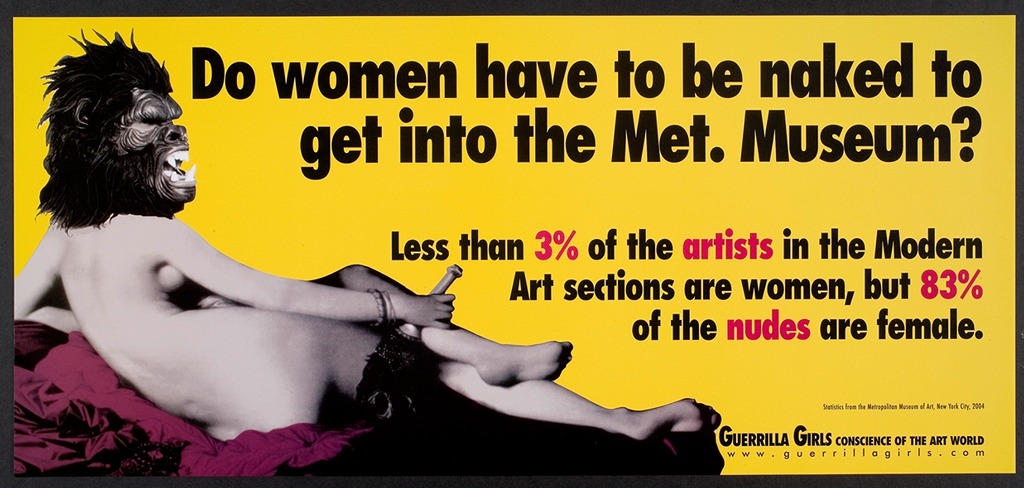 Image of Guerrilla Girls, depicting a nude woman with the head of a gorilla.
