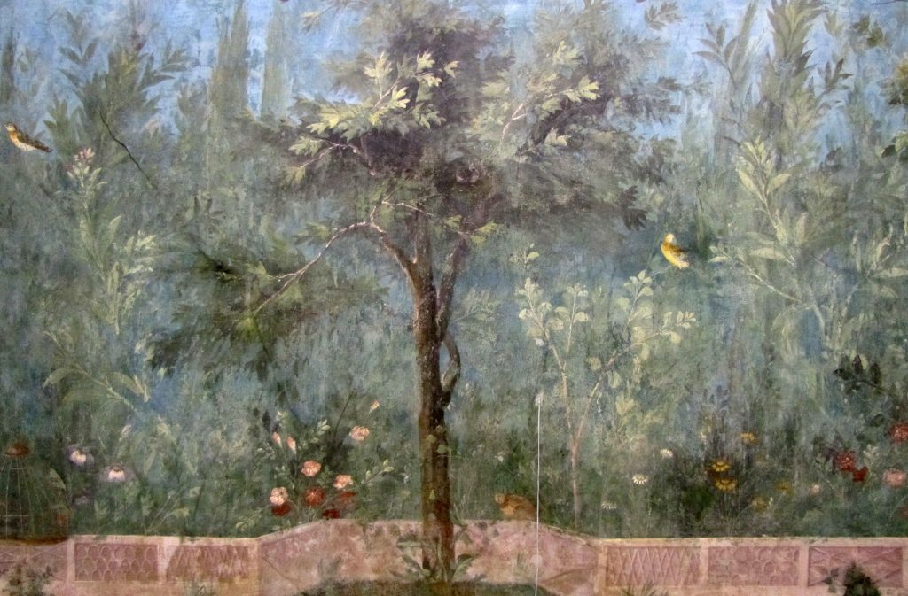 Image of Painted Garden. Fresco removed from the Villa of Livia Drusilla.