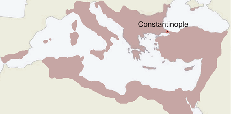 Map of the Byzantine Empire.