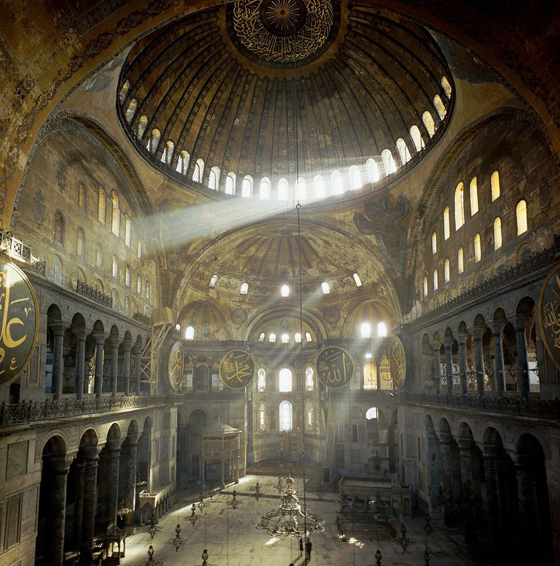 Image of interior of Hagia Sophia.