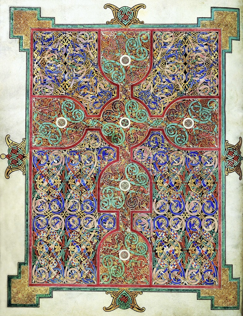 Detail image of Cross-Carpet page from Lindisfarne Gospels.
