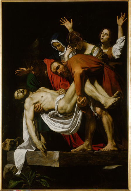 Image of the Deposition by Caravaggio. Shown is the deposition of Christ.