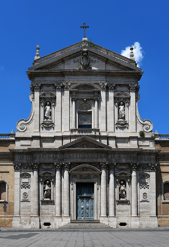 Image of the facade of Santa Susanna by Carlo Maderno. The design of the church signaled the departure of Mannerist style of architecture.
