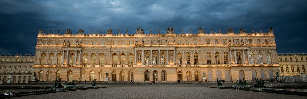 External view of the Palace of Versailles.