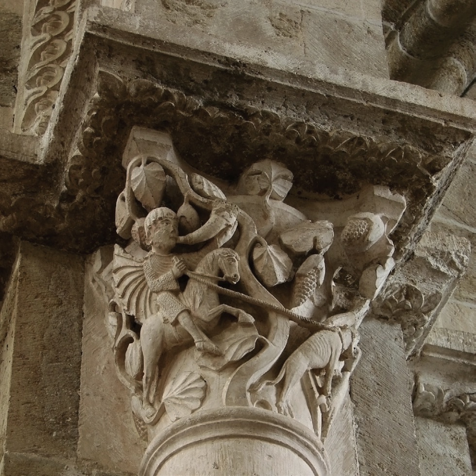 Photo of relief sculptures depicting scene of a Roman general experiencing a religious vision.