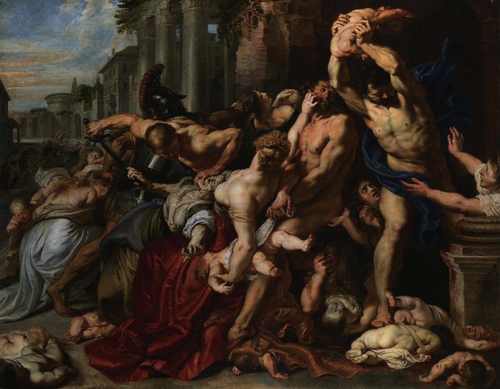 Image of The Massacre of the Innocents by Peter Paul Rubens. Depicting the episode of the biblical Massacre of the Innocents of Bethlehem, where all male boys were to be killed.